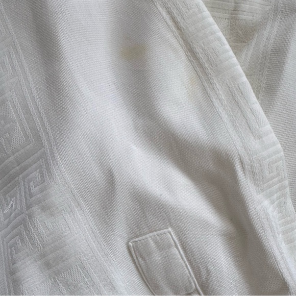 Gianni Versace Vintage Greca Pattern Minimalist White Shirt Long Sleeves Sz 44 - Picture 13 of 16